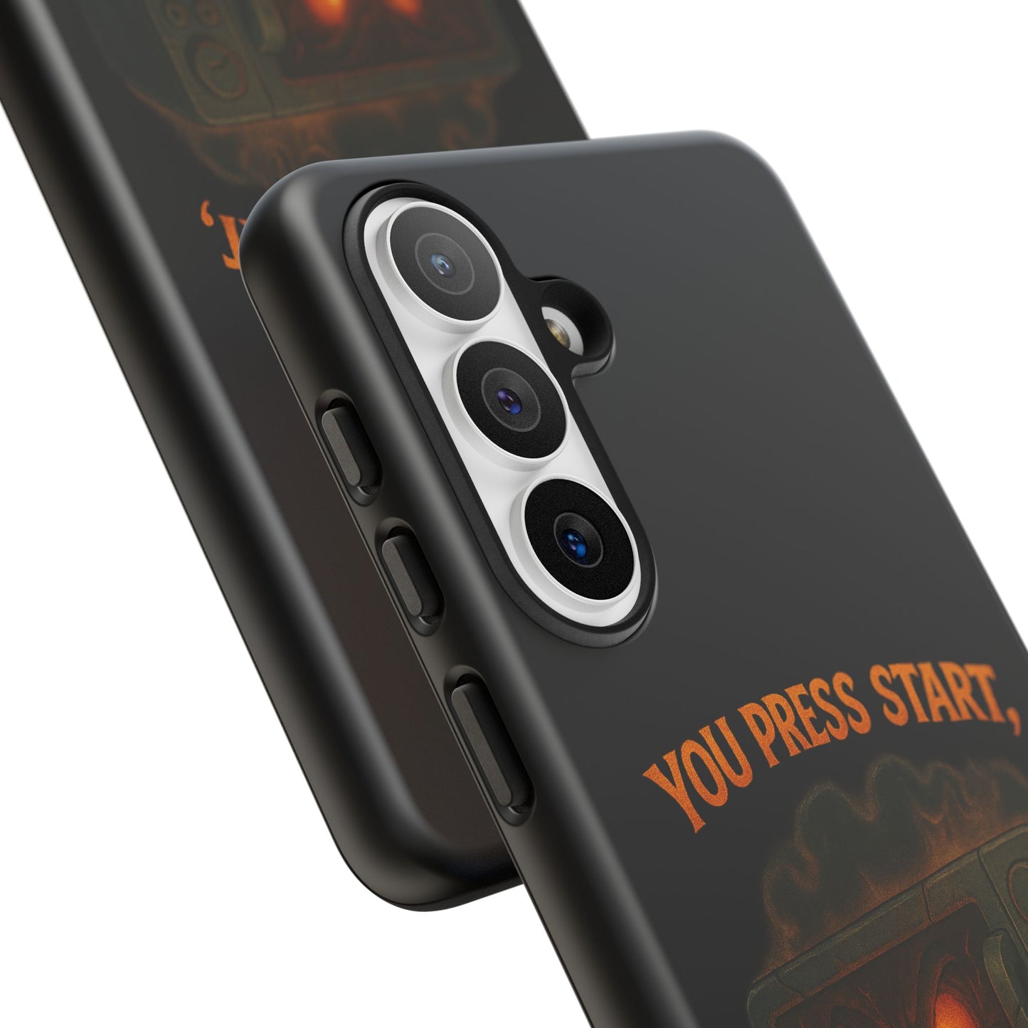 Phone Case — "You Press Start, I Press Scream" Spooky Retro Game Controller Design