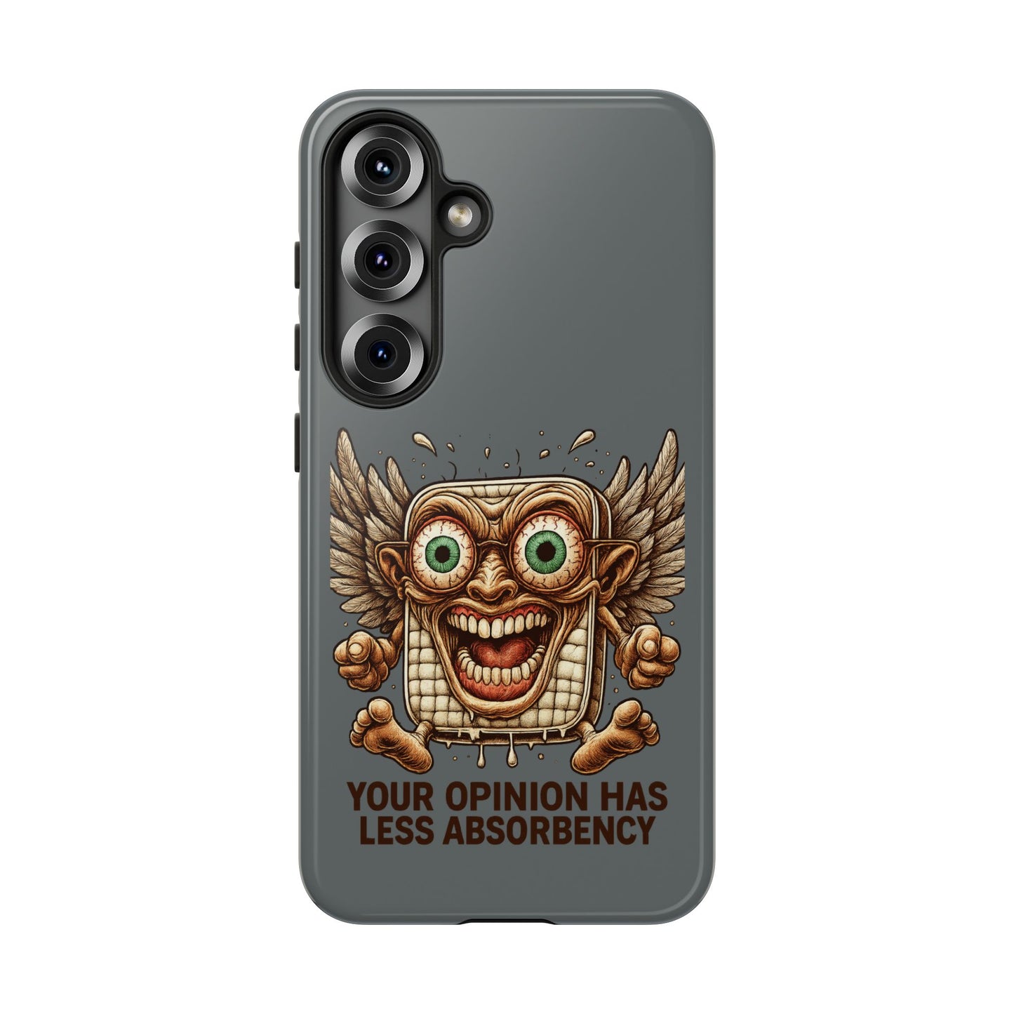 Phone Case — Funny Vintage Winged Toaster Design (“Your Opinion Has Less Absorbency”)