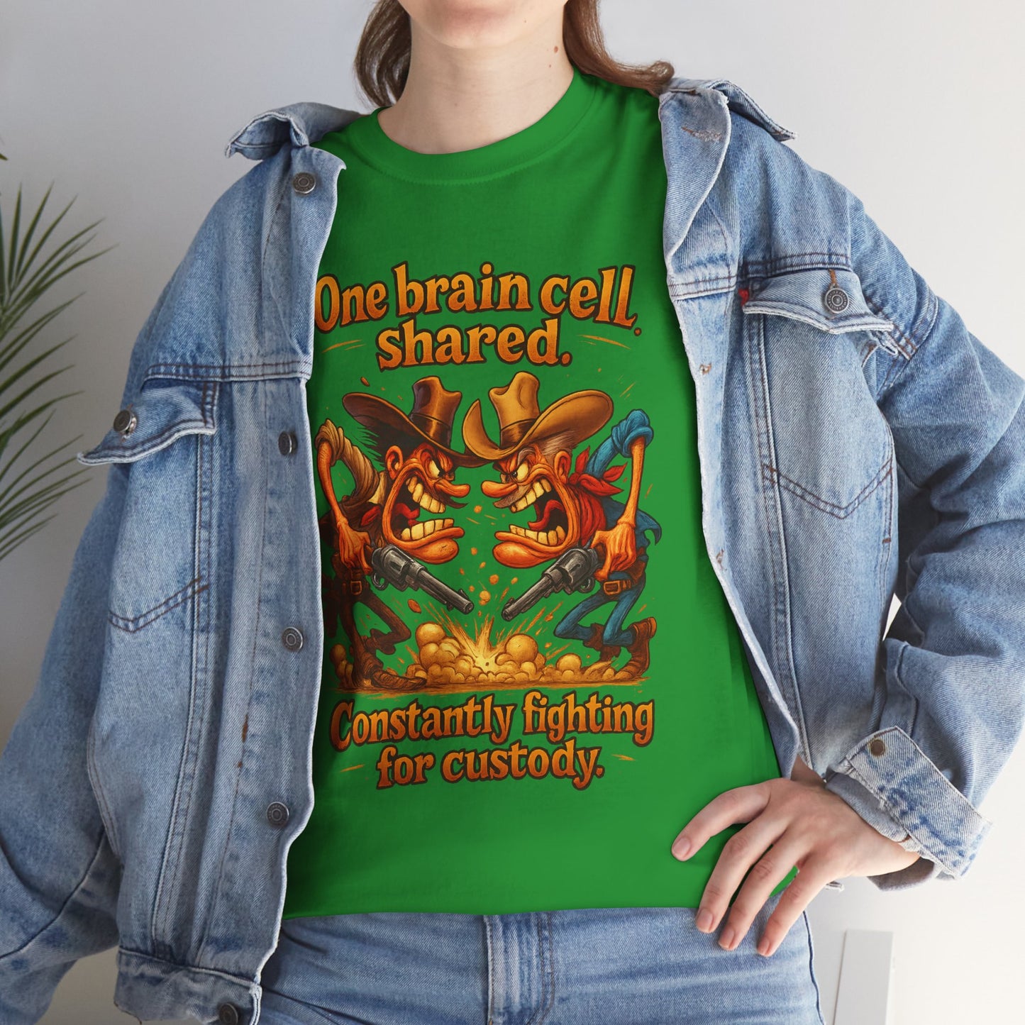 One Brain Cell Shared T-Shirt | Cartoon Dinosaurs Arguing