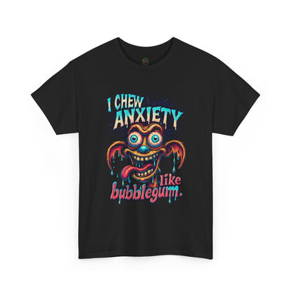 I Chew Anxiety Like Bubblegum T-Shirt | Retro Monster Illustration