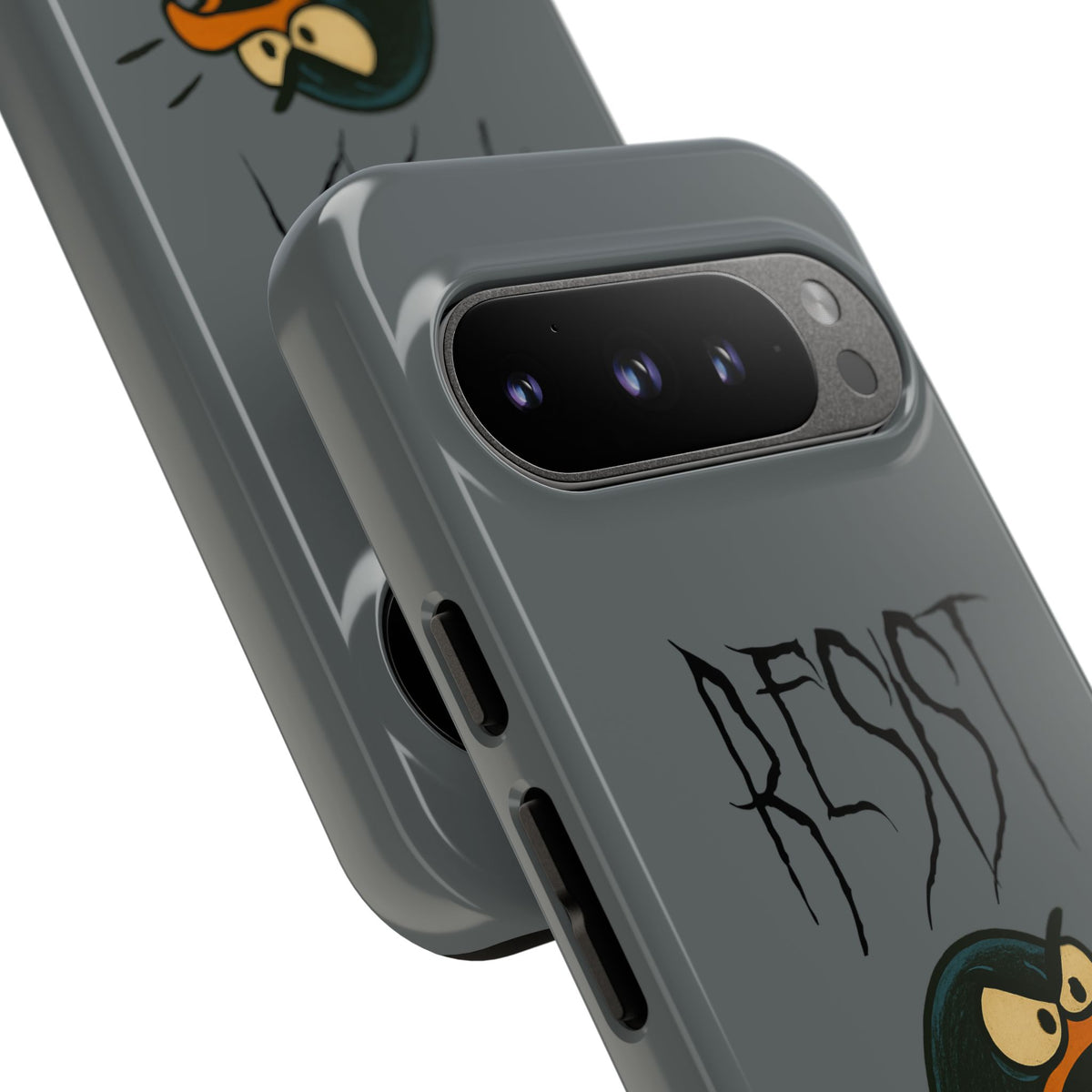 Resist Angry Penguin Phone Case — Protective iPhone Case with Bold Cartoon Design