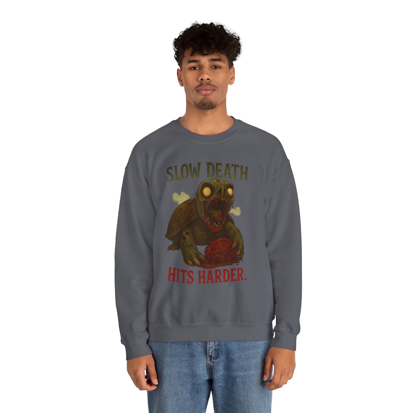 Slow Death Hits Harder – Undead Turtle Sweatshirt