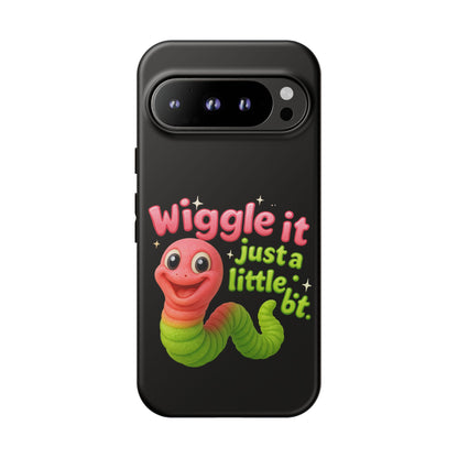 Wiggle It Worm Phone Case — Cute Pink & Green Cartoon iPhone Cover