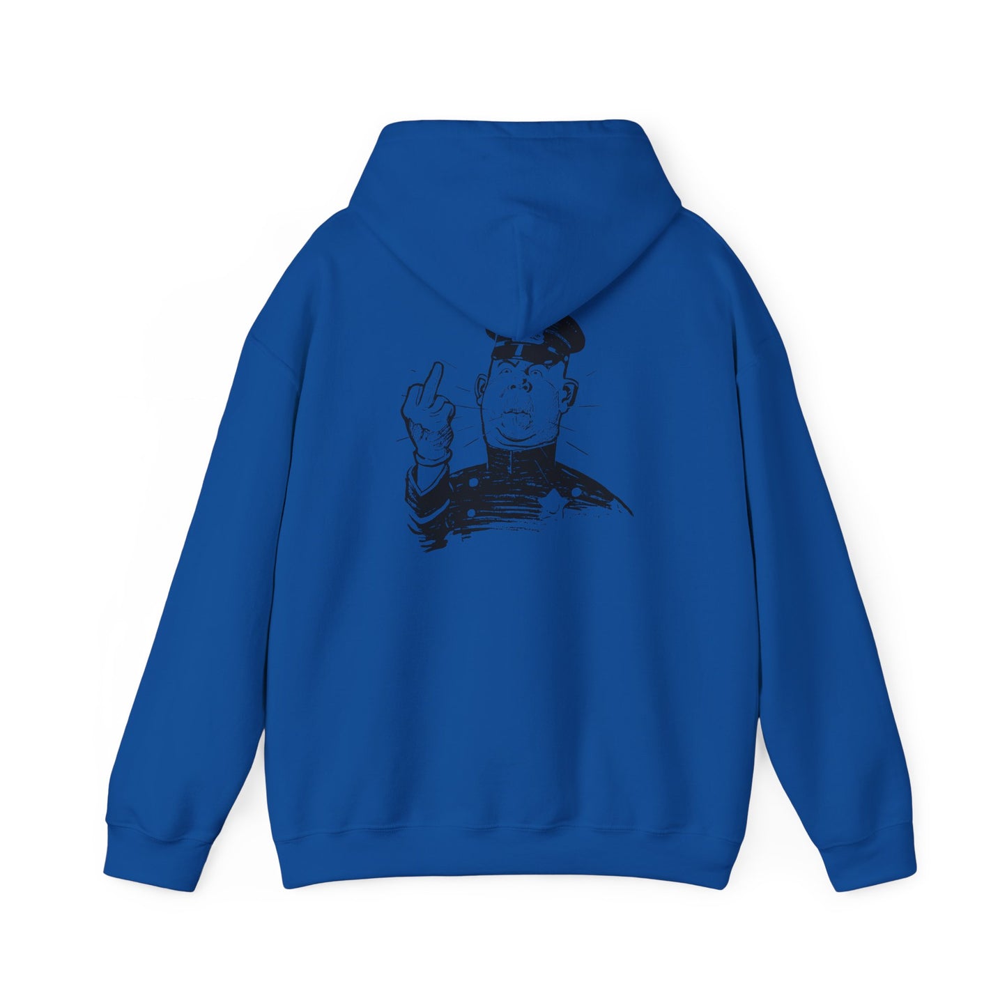 Hoodie — Sketch Cop Graphic Back Print Hooded Sweatshirt (Middle Finger Design)