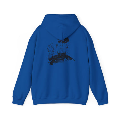 Hoodie — Sketch Cop Graphic Back Print Hooded Sweatshirt (Middle Finger Design)