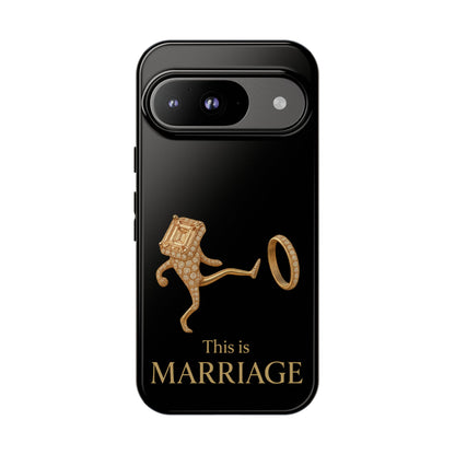 Phone Case - ‘This is Marriage’ Gold Ring Cartoon Design