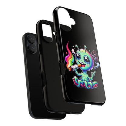 Alien Smoking Rainbow Joint Phone Case — Cute Psychedelic Cannabis iPhone Cover