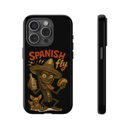 Spanish Fly Tough Phone Case — Retro Skull Sombrero Design