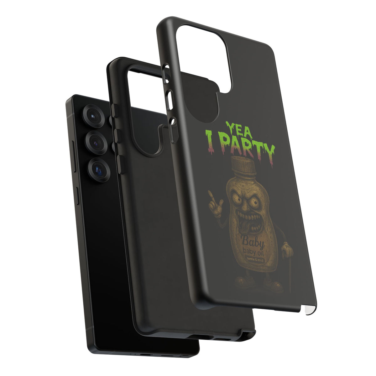 Phone Case — 'Yea I Party' Creepy Baby Bottle Graphic