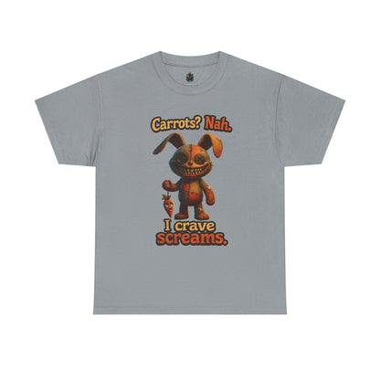 Creepy Bunny Plush I Crave Screams T-Shirt | Halloween Horror Tee