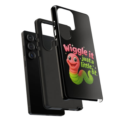 Wiggle It Worm Phone Case — Cute Pink & Green Cartoon iPhone Cover