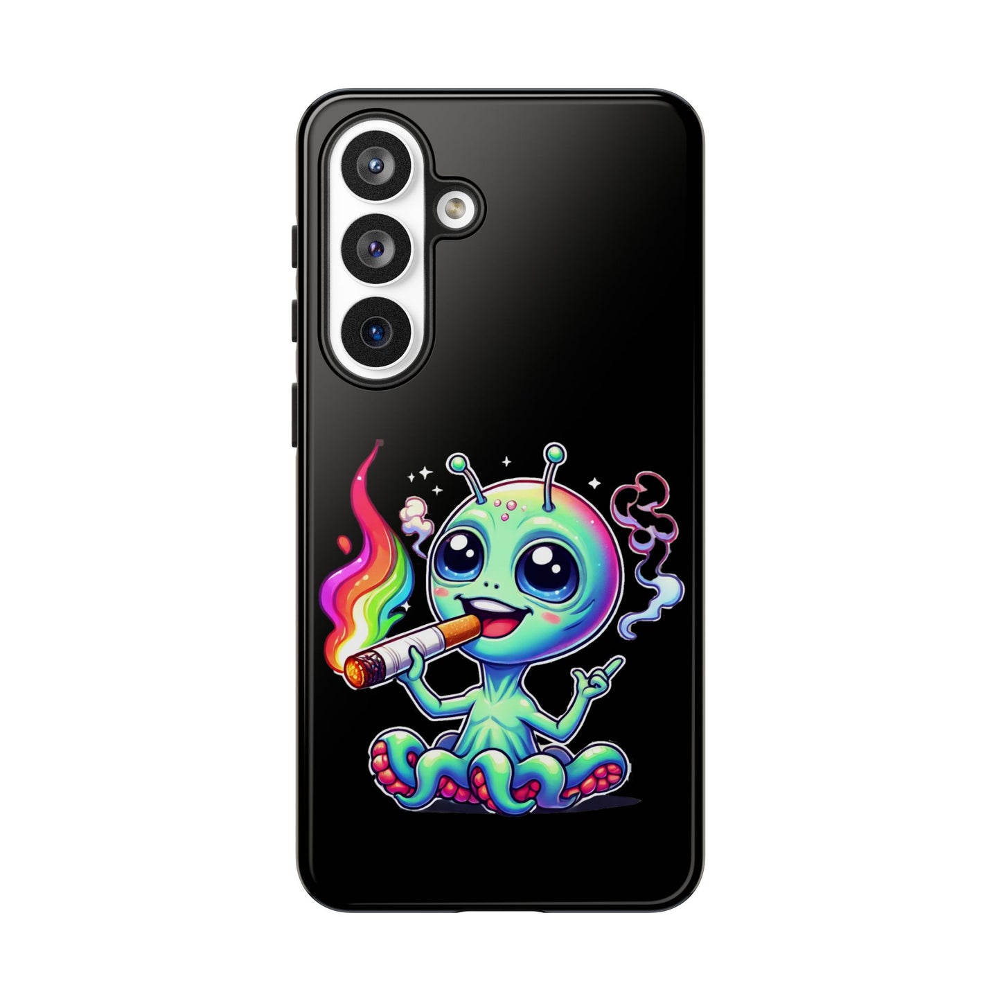 Alien Smoking Rainbow Joint Phone Case — Cute Psychedelic Cannabis iPhone Cover
