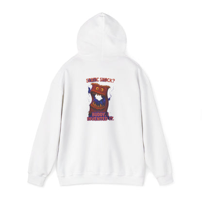 Hoodie — Playful 'Buddy Invented' Cartoon Owl Graphic Pullover