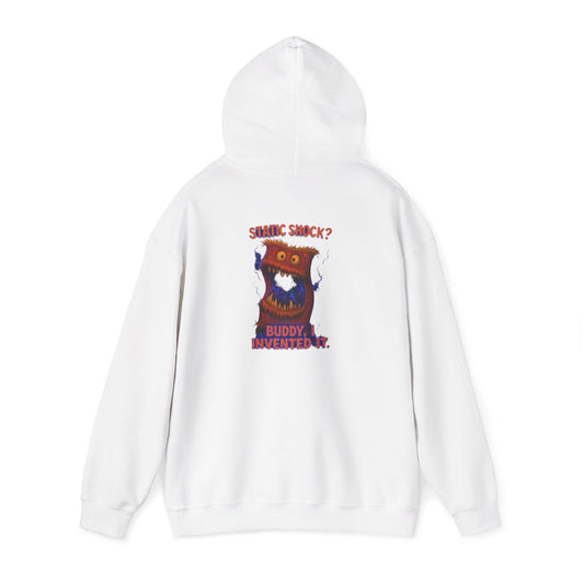 Hoodie — Playful 'Buddy Invented' Cartoon Owl Graphic Pullover