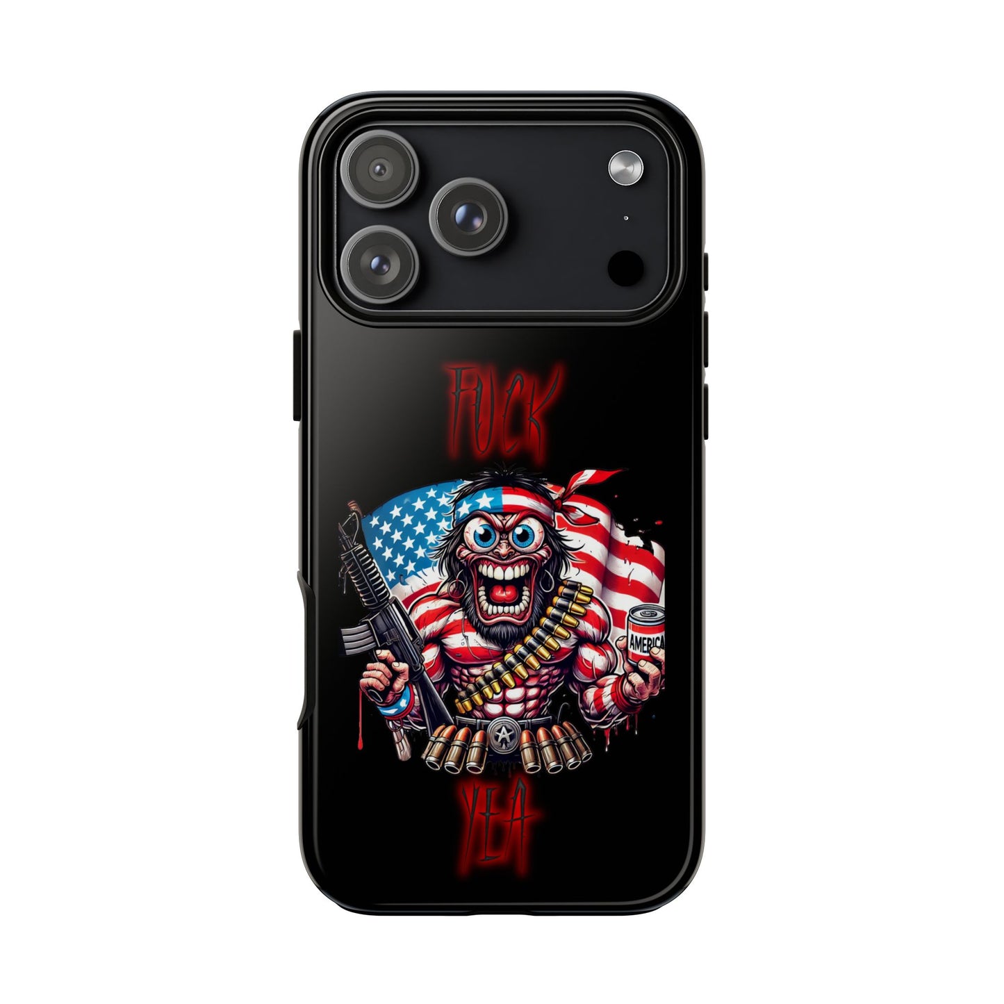 Phone Case — American Flag Skull Soldier Design (Tough Cases)