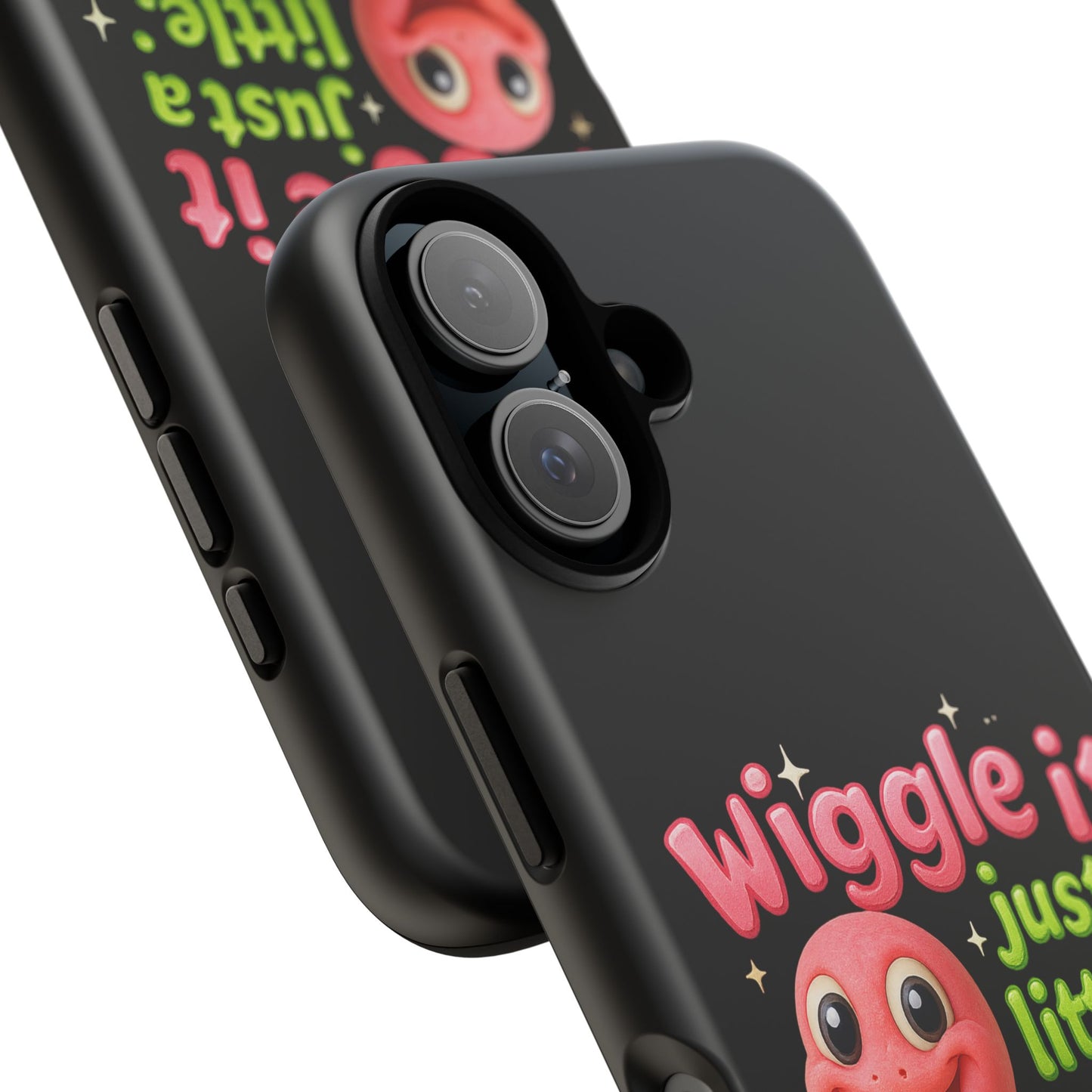 Wiggle It Worm Phone Case — Cute Pink & Green Cartoon iPhone Cover