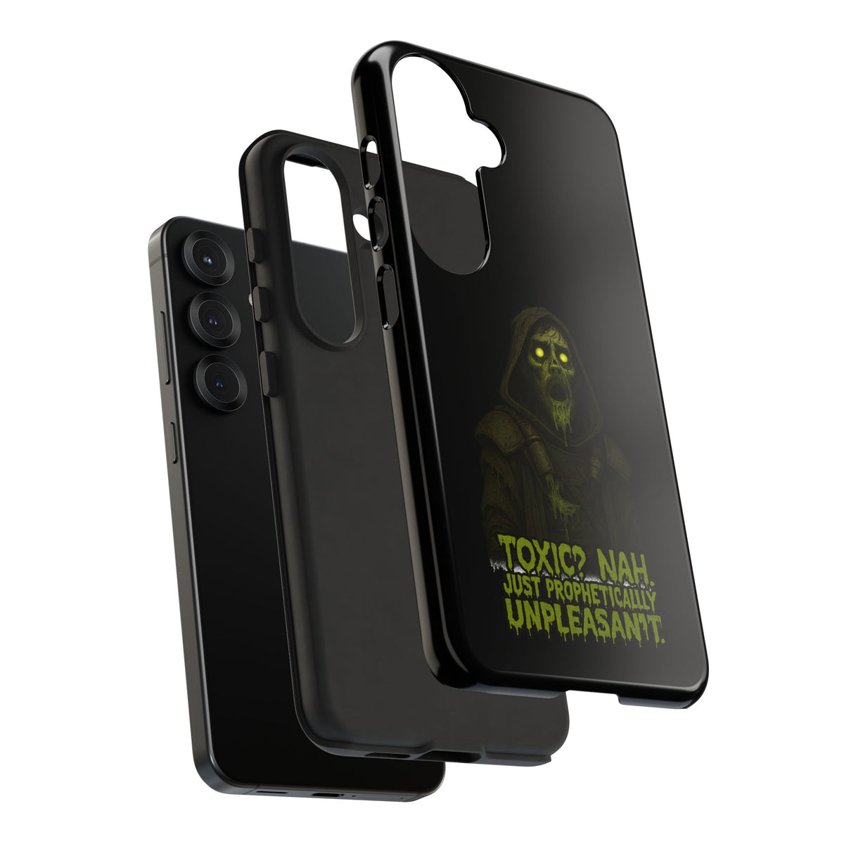 Phone Case — 'Toxic? Nah, Just Prophetically Unpleasant' Neon Grim Reaper Protective Cover