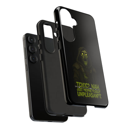 Phone Case — 'Toxic? Nah, Just Prophetically Unpleasant' Neon Grim Reaper Protective Cover