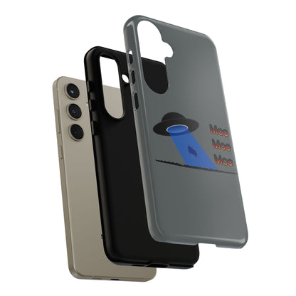 Phone Case — Funny UFO Cow Abduction Design with “Moo Moo Moo”