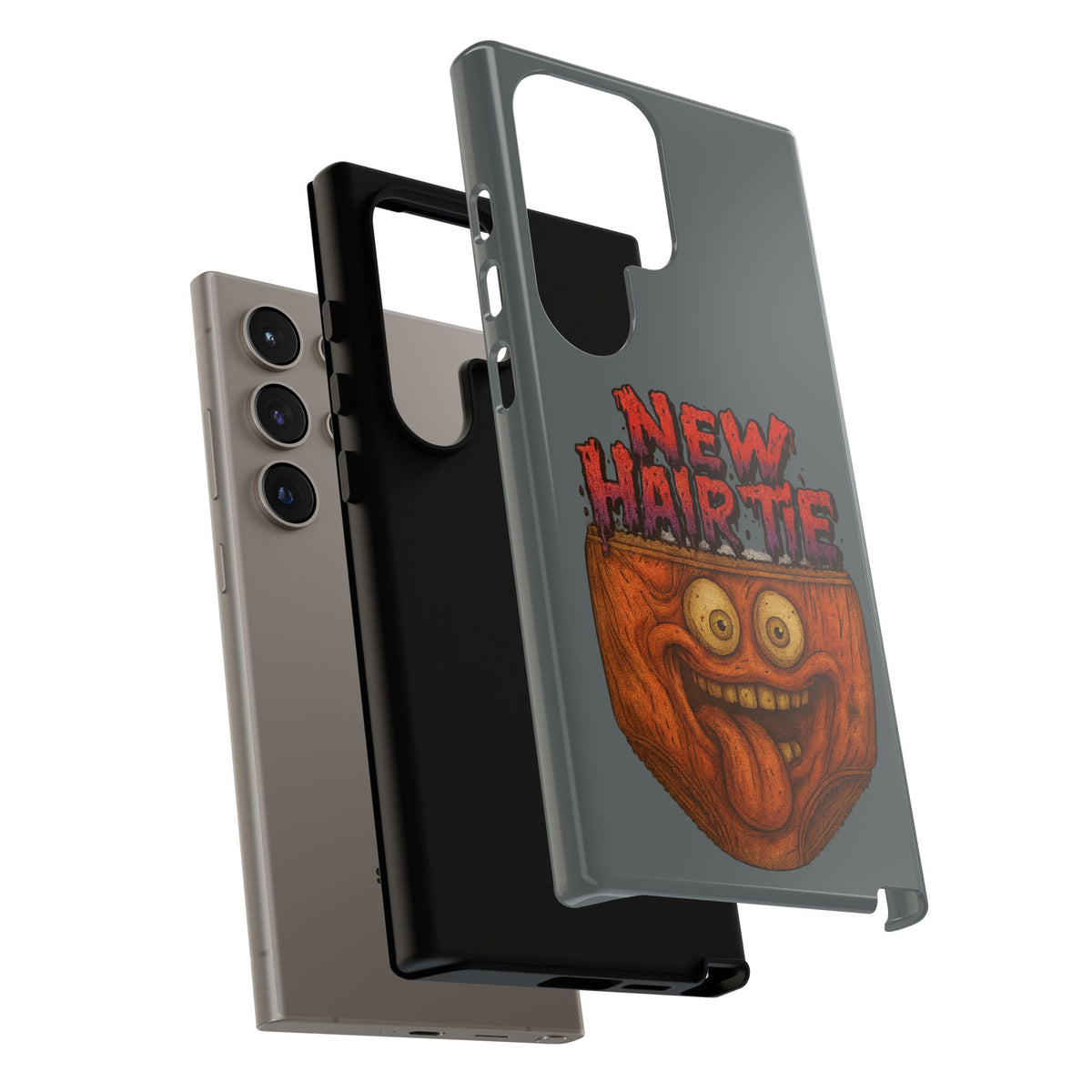 Phone Case — 'New Hairte' Funny Grinning Tongue-Out Monster Design
