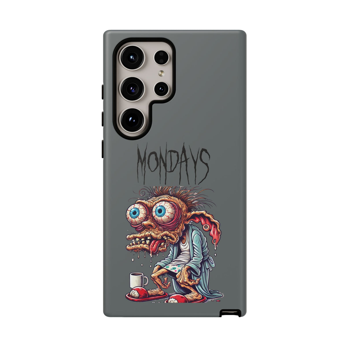 Mondays Zombie Character Phone Case – Funny Groggy Coffee Phone Cover