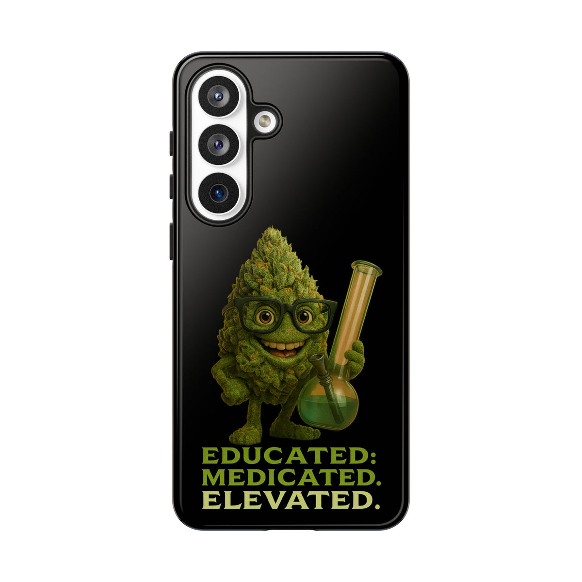 Phone Case — "Educated. Medicated. Elevated." Cute Bud Scientist Design