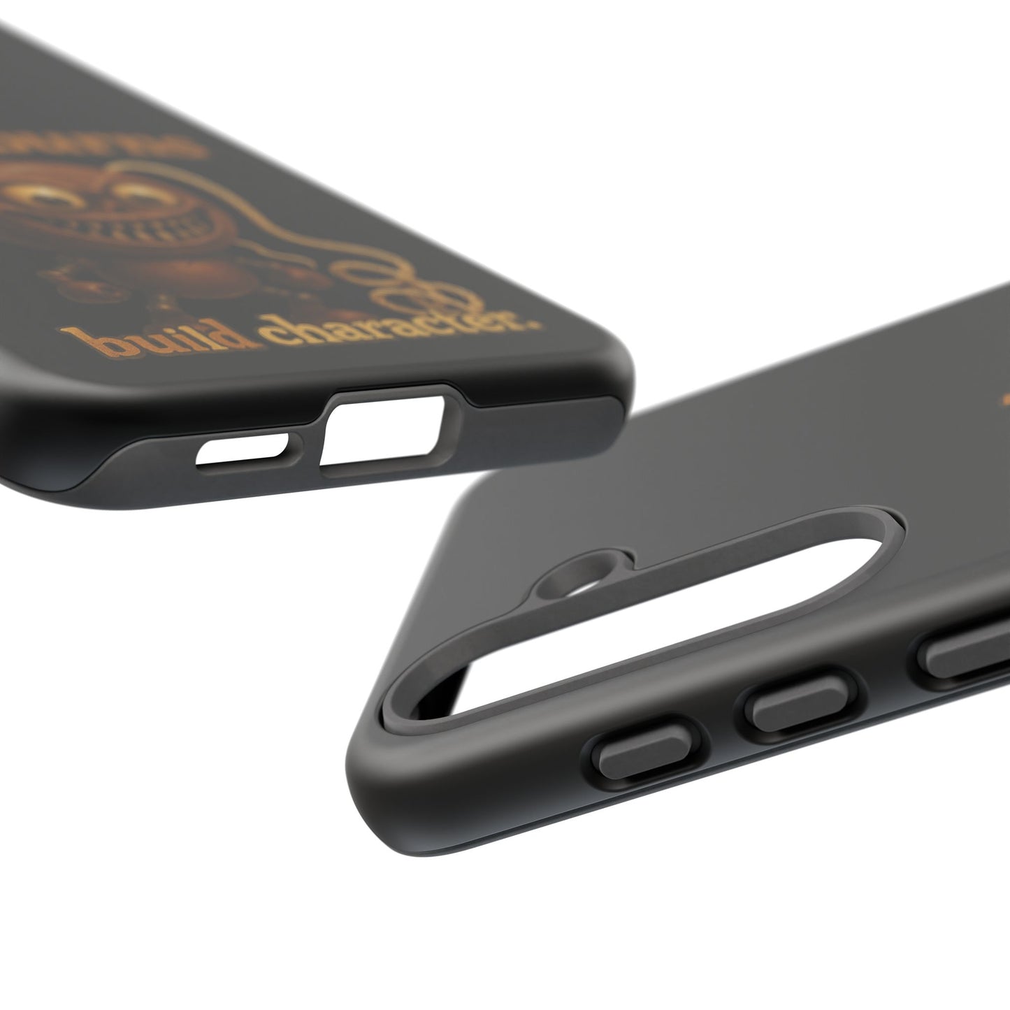 Phone Case — "Rope Burns Build Character" Grinning Cartoon Design