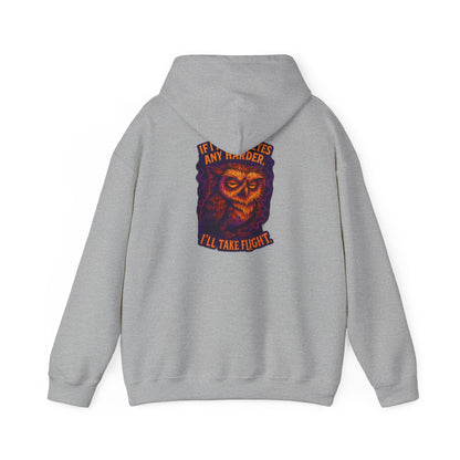 Hoodie — Vintage Owl 'I'll Take Flight' Graphic Hoodie