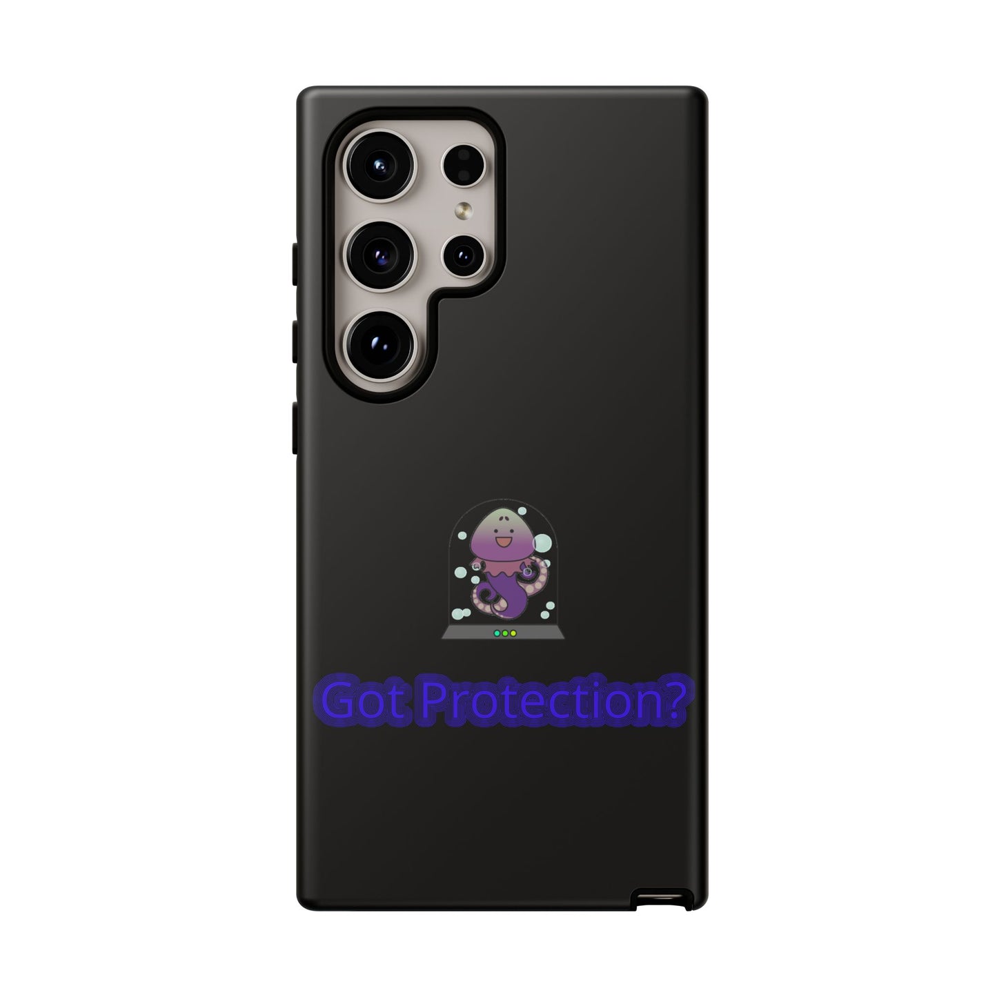 Phone Case — 'Got Protection?' Cute Purple Alien Anti-Shock Protective Cover