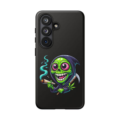 Grinning Stoner Grim Reaper Phone Case – Cannabis Skull iPhone Cover