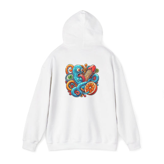 Octopus Colorful Graphic Hoodie – Vibrant Sea Creature Back Print
