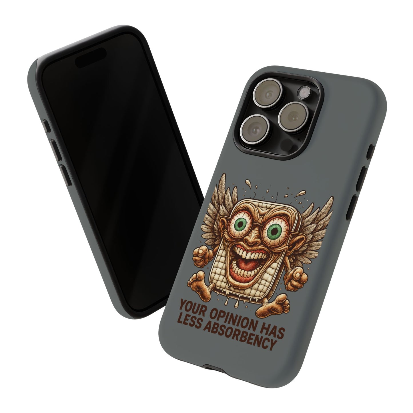 Phone Case — Funny Vintage Winged Toaster Design (“Your Opinion Has Less Absorbency”)
