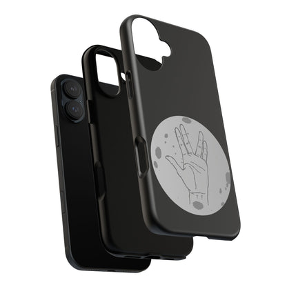 Spock Live Long Phone Case — Vulcan Salute Moon Graphic