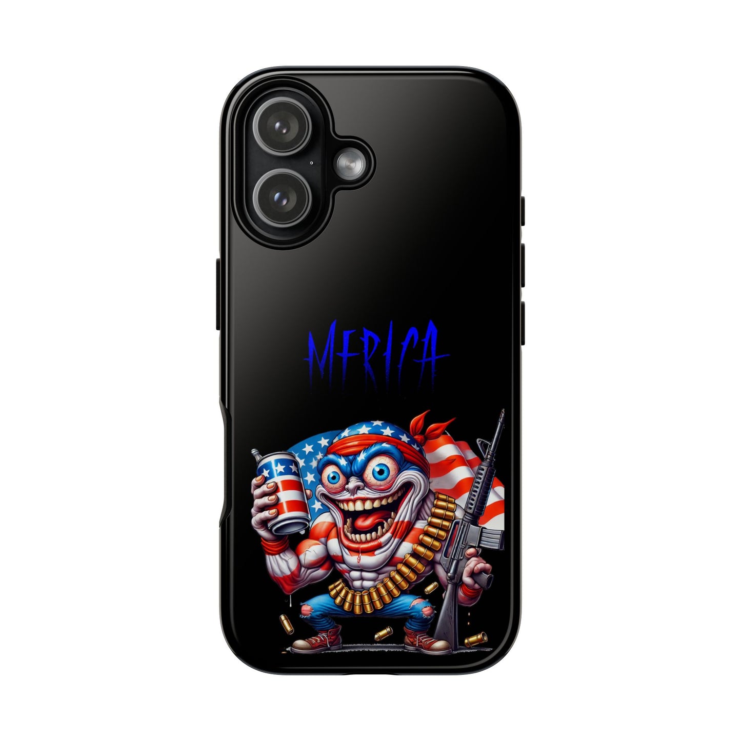 Phone Case — Patriotic 'Merica Clown with Flag, Beer & Rifle