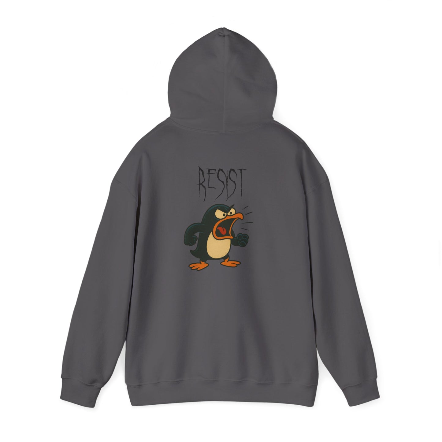 Angry Penguin Graphic Hoodie — 'ROAR' Retro Cartoon Streetwear