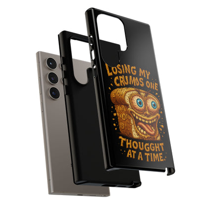Phone Case — "Losing My Crumbs One Thought at a Time" Funny Retro Bread Illustration