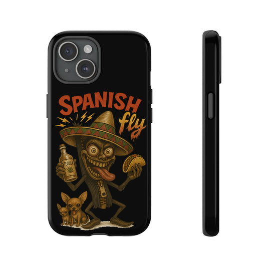 Spanish Fly Tough Phone Case — Retro Skull Sombrero Design