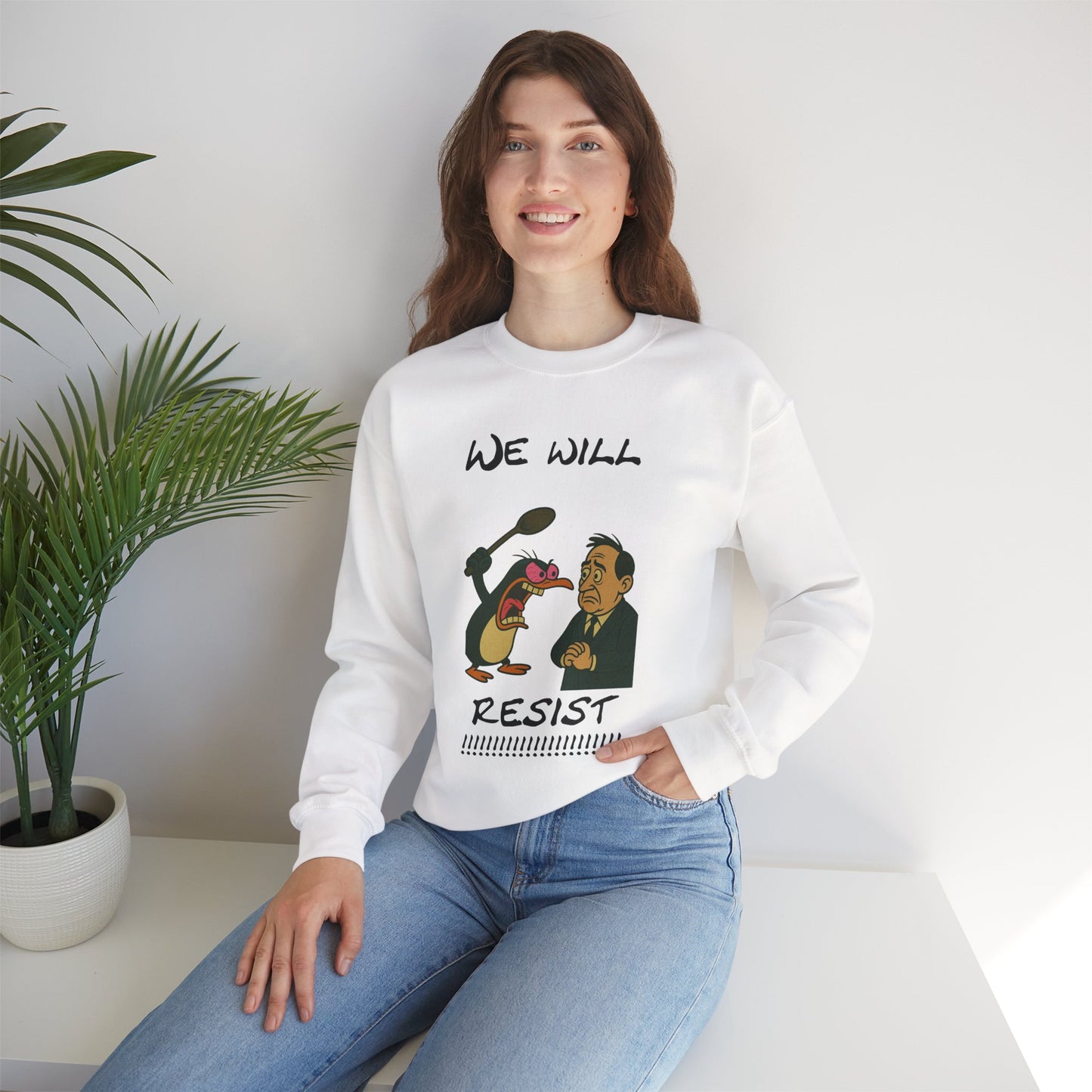 We Will Resist – Angry Penguin & Politician Crewneck Sweatshirt
