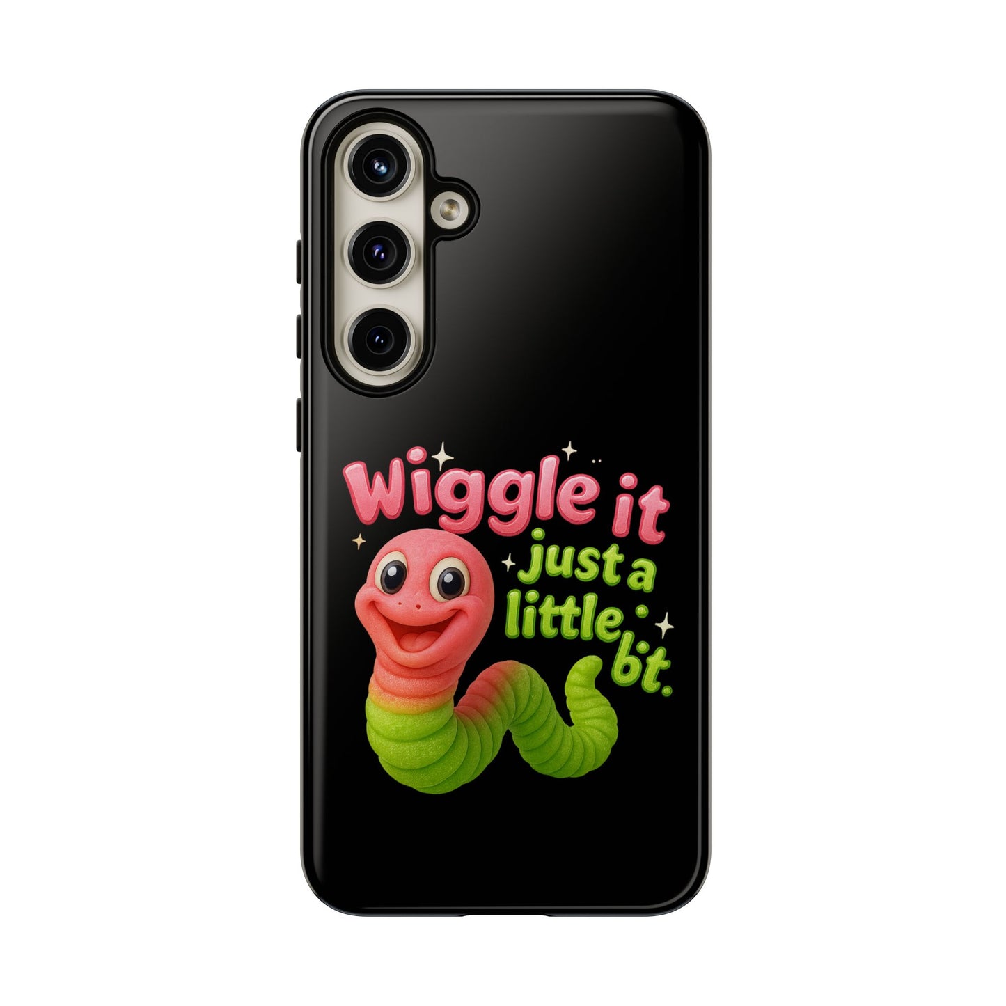 Wiggle It Worm Phone Case — Cute Pink & Green Cartoon iPhone Cover