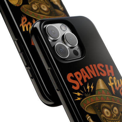 Spanish Fly Tough Phone Case — Retro Skull Sombrero Design