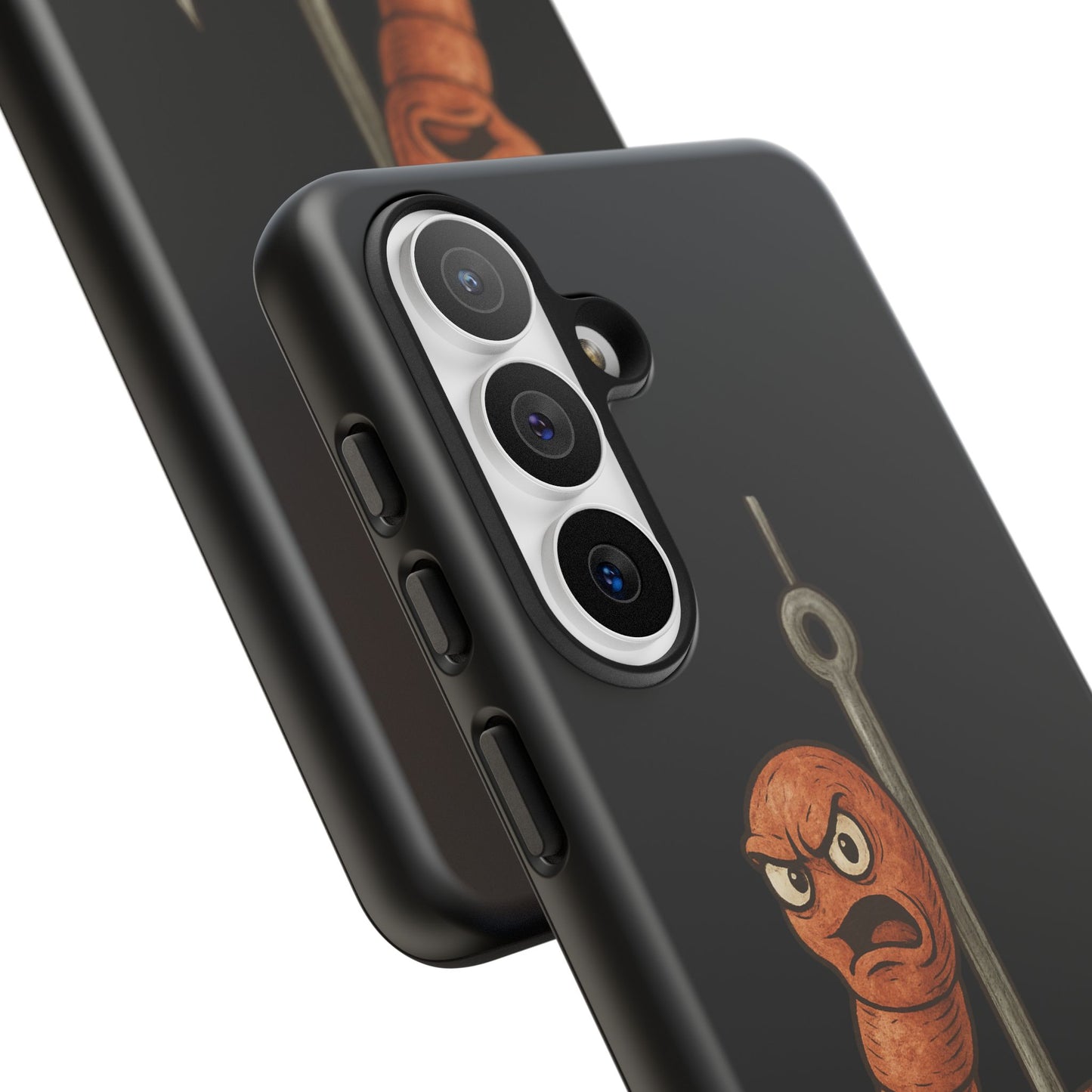 Angry Worm on Hook Phone Case – Funny Fishing Humor Protective Cover