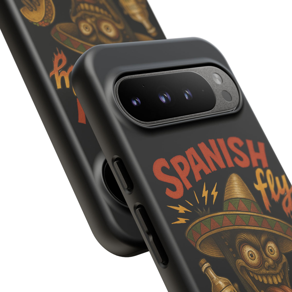 Spanish Fly Tough Phone Case — Retro Skull Sombrero Design