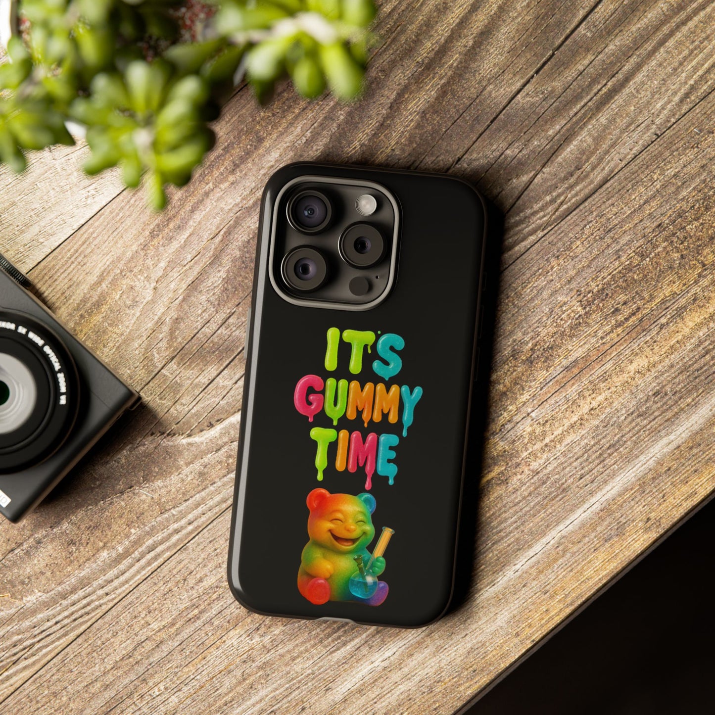 Phone Case — "It's Gummy Time" Rainbow Gummy Bear Protective Cover