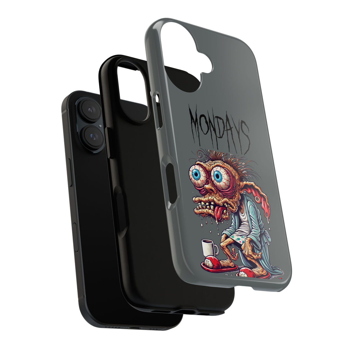 Mondays Zombie Character Phone Case – Funny Groggy Coffee Phone Cover