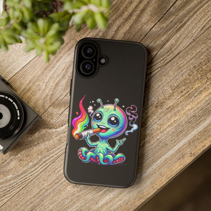 Alien Smoking Rainbow Joint Phone Case — Cute Psychedelic Cannabis iPhone Cover