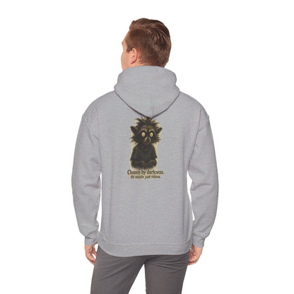 Racoon Hoodie — "Chosen by darkness, or maybe just naptime" Graphic Pullover