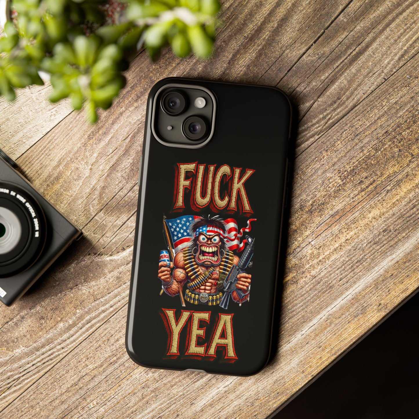 Phone Case — "FUCK YEA" Patriotic Skeleton Soldier Graphic