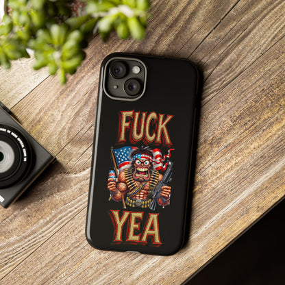 Phone Case — "FUCK YEA" Patriotic Skeleton Soldier Graphic