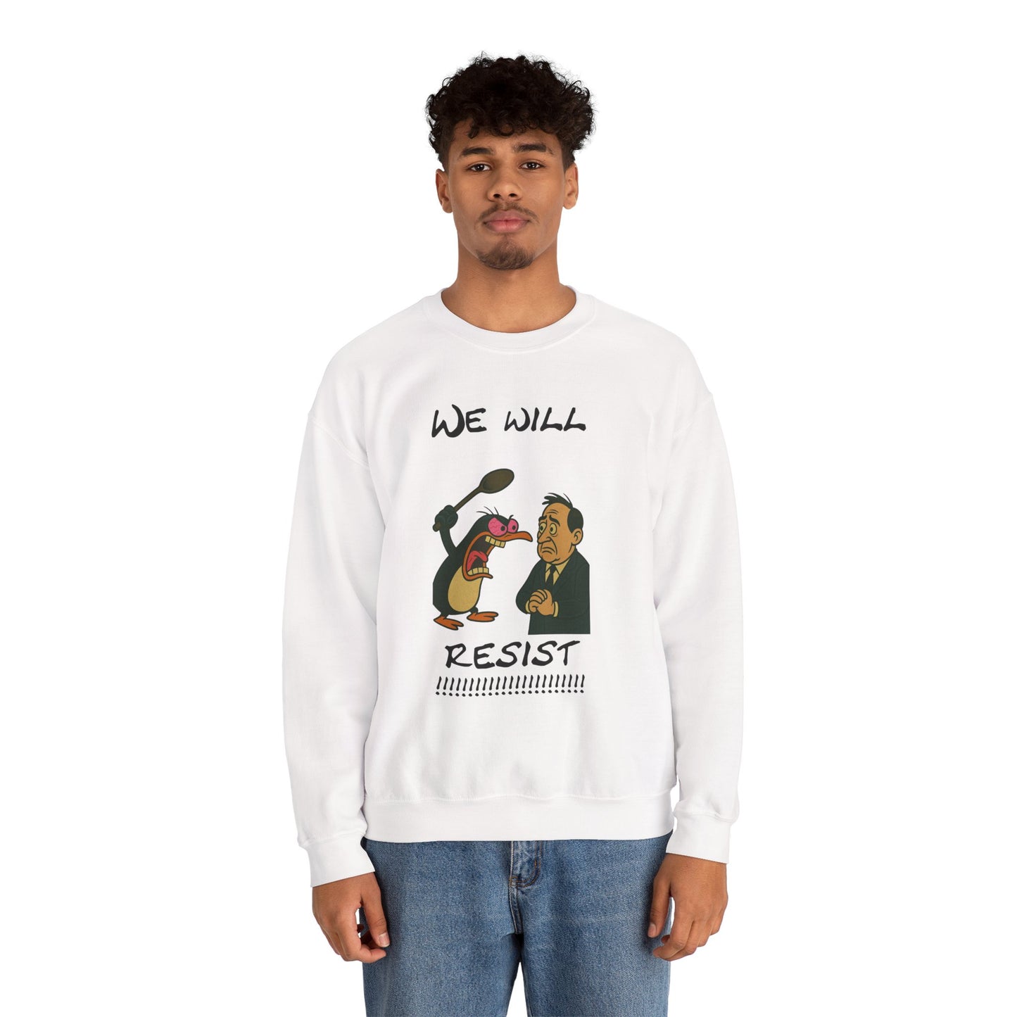 We Will Resist – Angry Penguin & Politician Crewneck Sweatshirt