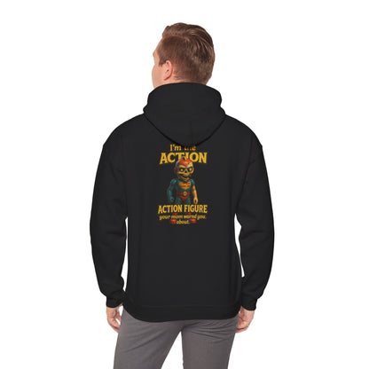 Action Figure Hoodie – Retro Toy Gamer Graphic Pullover